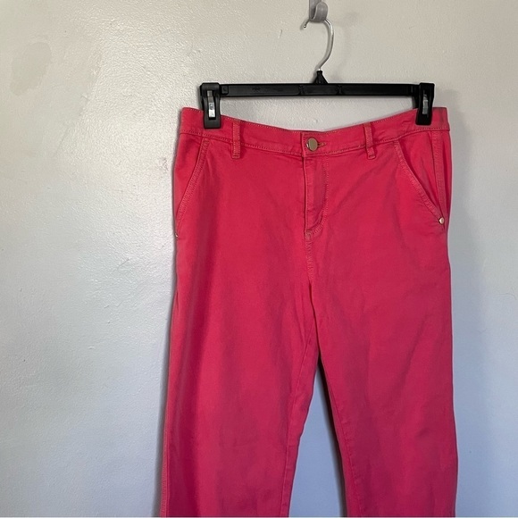 Ann Taylor LOFT Cropped Cuffed Straight Capris Coral Pink Medium 8 29 - Picture 3 of 11